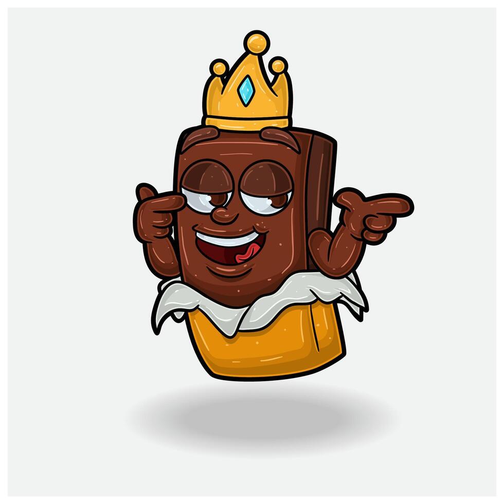 Chocolat avec suffisant expression. mascotte dessin animé personnage pour saveur, souche, étiquette et emballage produit. vecteur