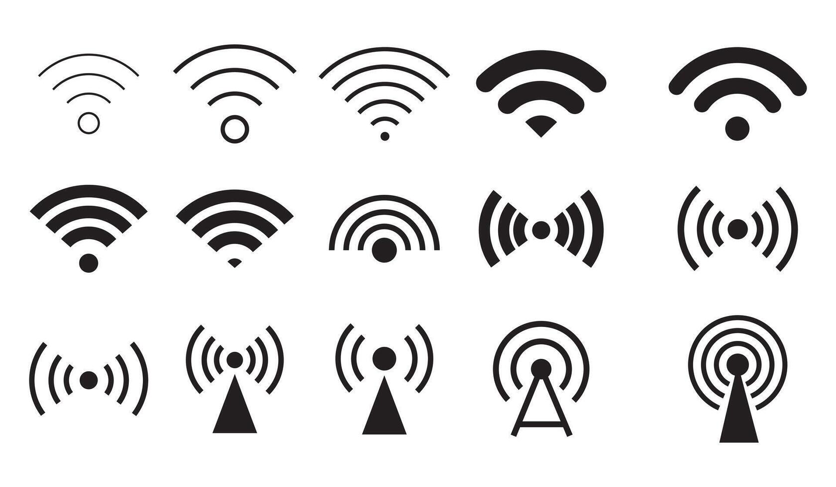 Wi Fi icône vecto ensemble. sans fil illustration signe collection. ensemble pour applications signal symbole. vecteur