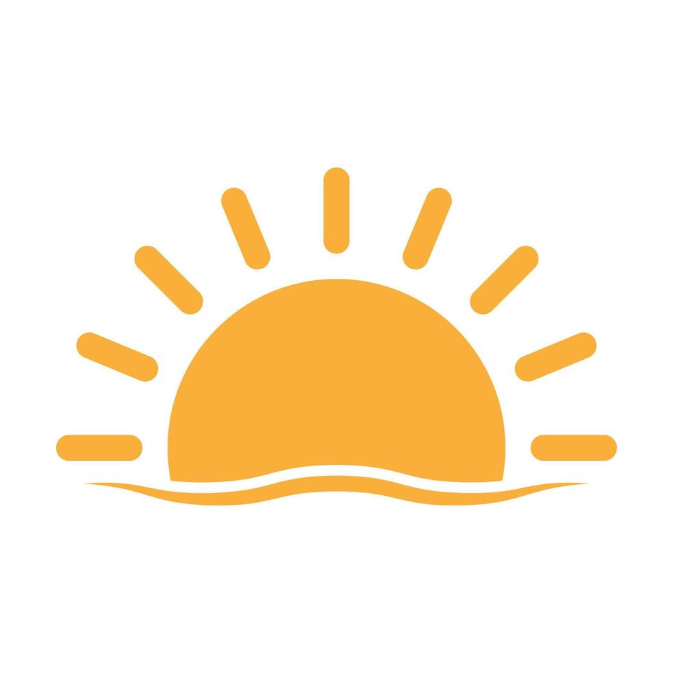 une moitié Soleil est réglage vers le bas icône le coucher du soleil concept pour graphique conception, logo, la toile placer, social médias, mobile application, ui illustration vecteur