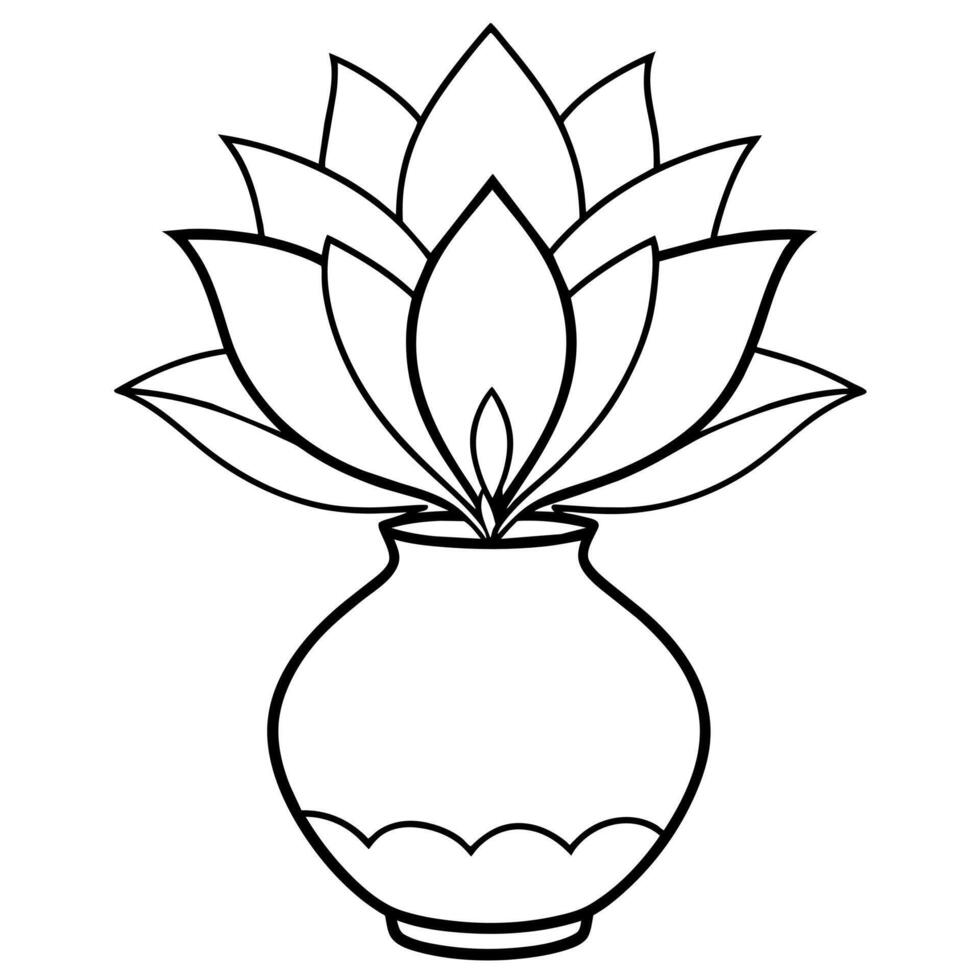 lotus fleur contour illustration coloration livre page conception, lotus fleur noir et blanc ligne art dessin coloration livre pages pour les enfants et adultes vecteur