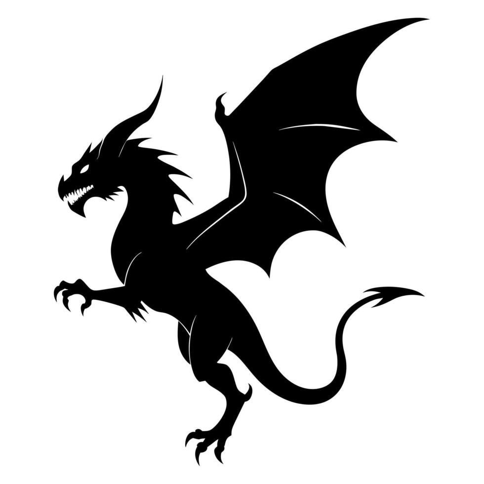 dragon silhouette illustration vecteur