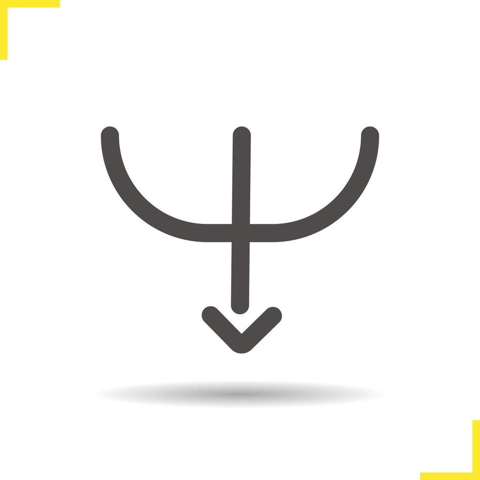 icône de flèche de téléchargement. symbole de silhouette d'ombre portée. espace négatif. illustration vectorielle isolée vecteur