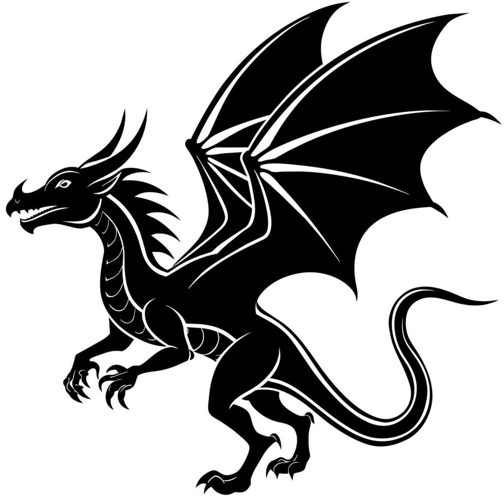 dragon silhouette illustration vecteur