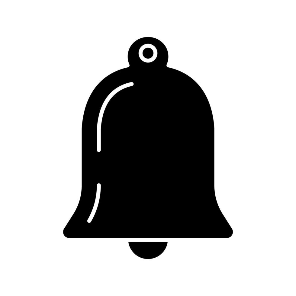 icône de glyphe de notification. cloche. alarme de rappel. symbole de silhouette. espace négatif. illustration vectorielle isolée vecteur