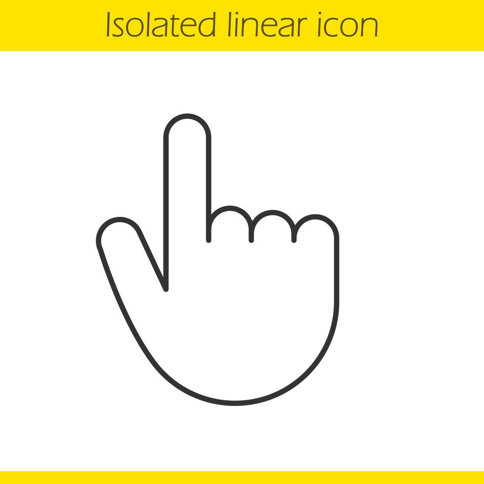 icône linéaire de geste de la main attention. illustration de la ligne mince. pointer vers le haut le symbole de contour. dessin de contour isolé de vecteur