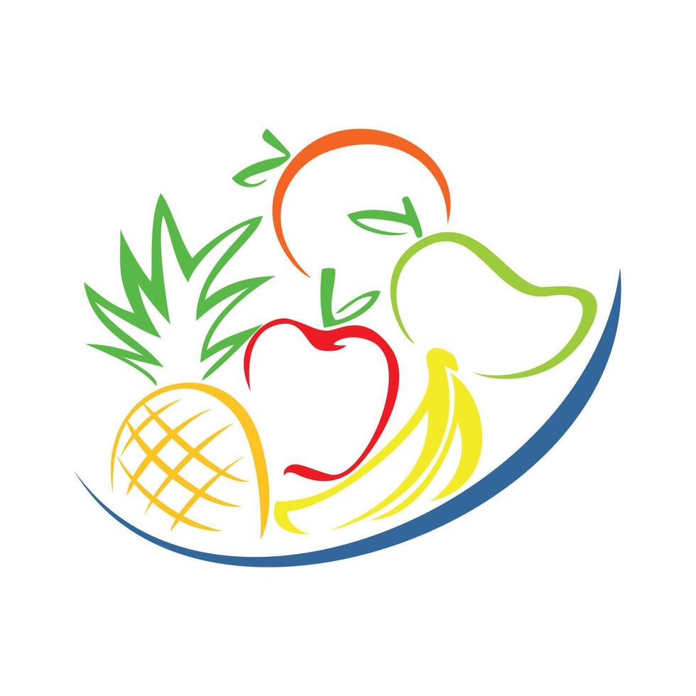 ensemble de fruit logo conception. santé nourriture signe et symbole. vecteur