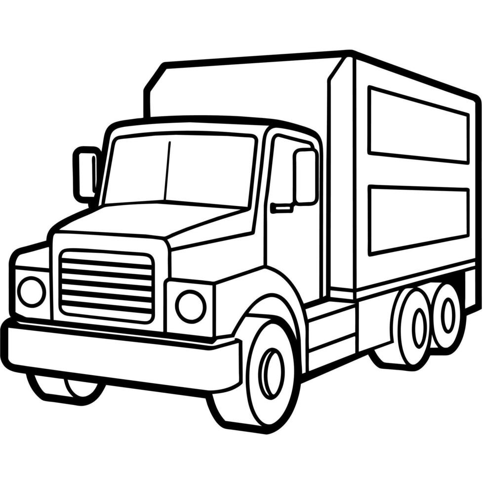 un camion contour coloration livre page ligne art illustration numérique dessin vecteur