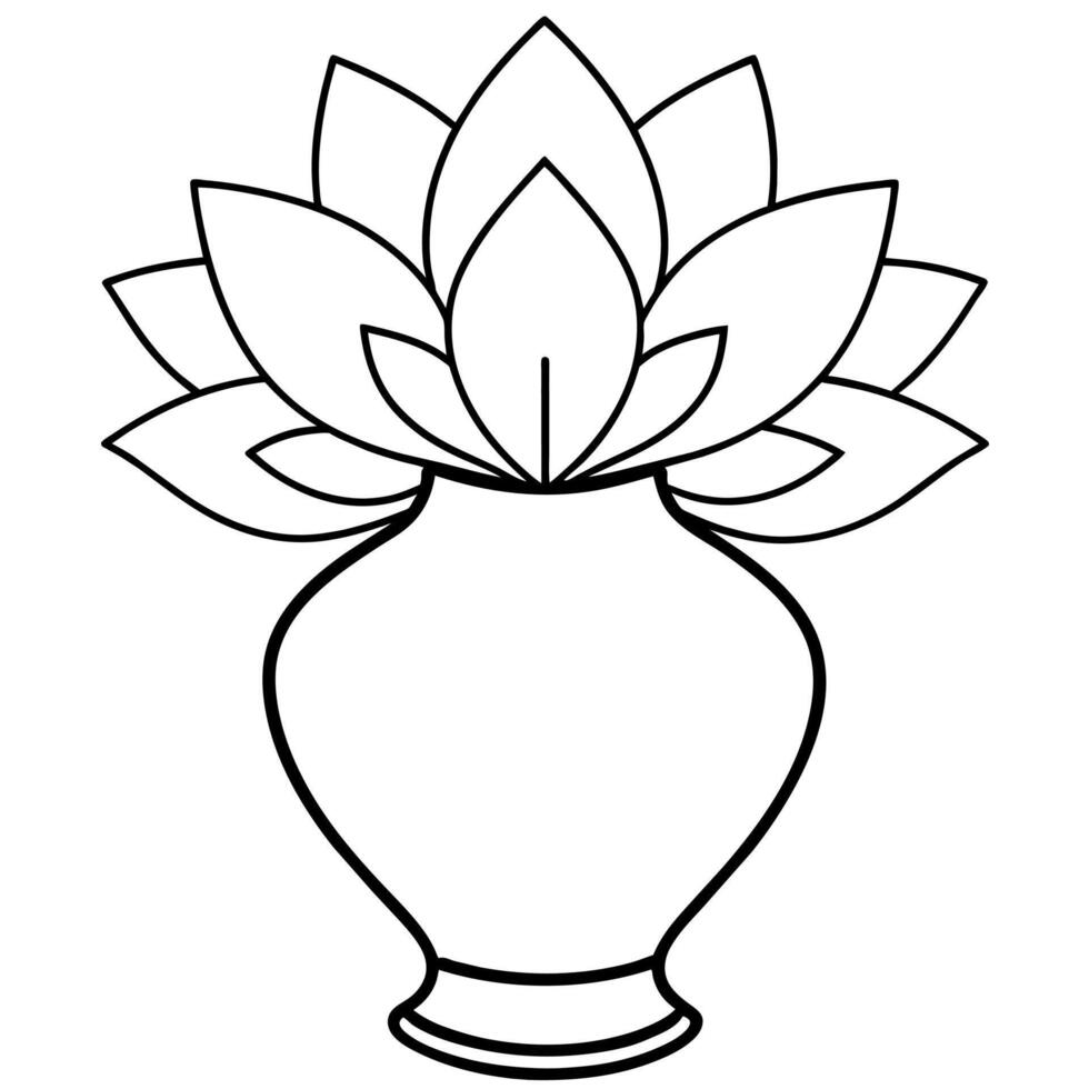 lotus fleur contour illustration coloration livre page conception, lotus fleur noir et blanc ligne art dessin coloration livre pages pour les enfants et adultes vecteur