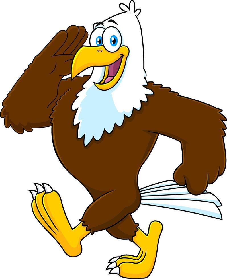 patriotique Aigle dessin animé personnage marches vecteur