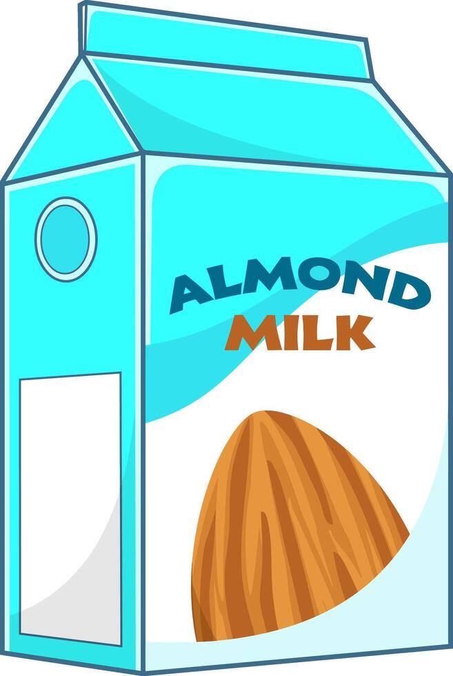 dessin animé amande Lait carton boîte vecteur