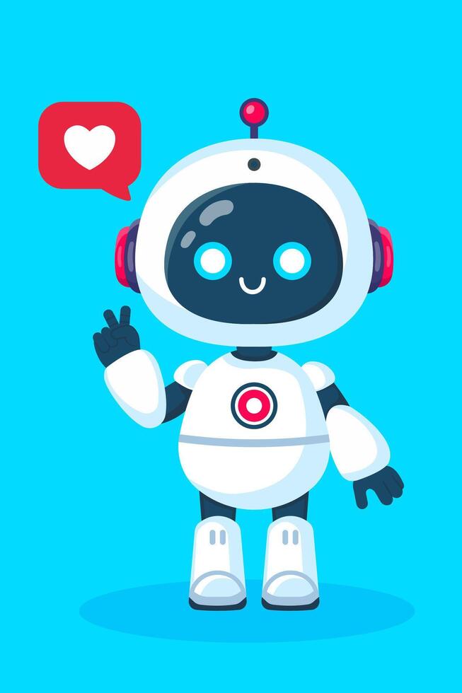 mignonne dessin animé robot. artificiel intelligence. robot assistant. vecteur