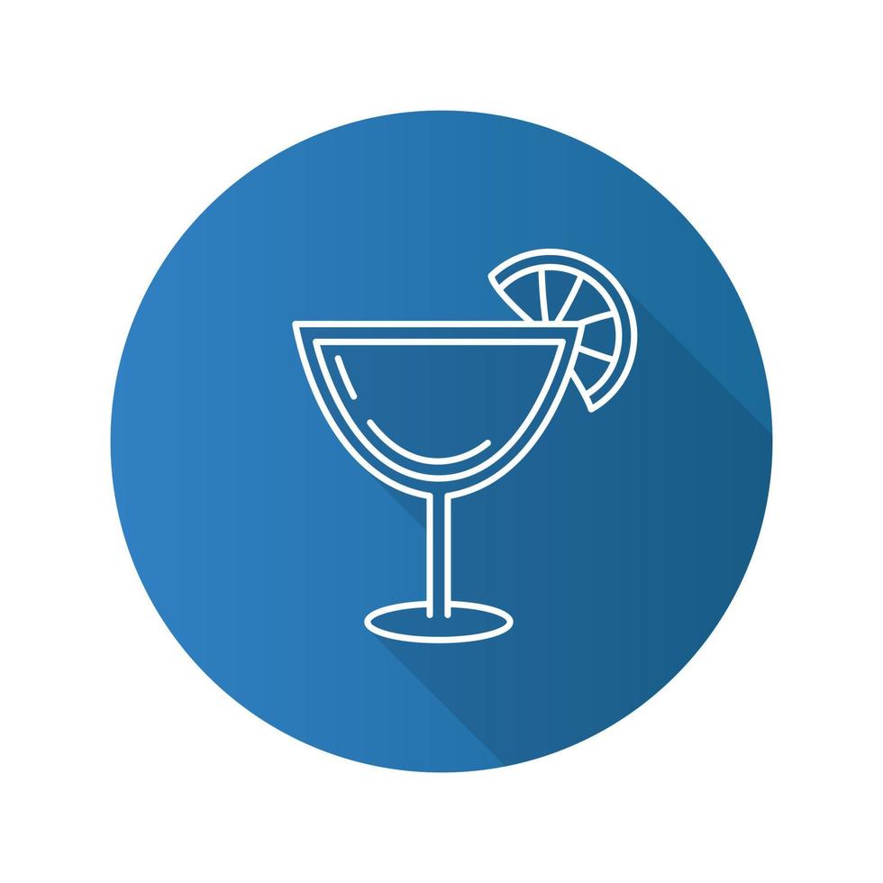 icône plate linéaire grandissime cocktail margarita. boisson à martini. symbole de ligne de vecteur