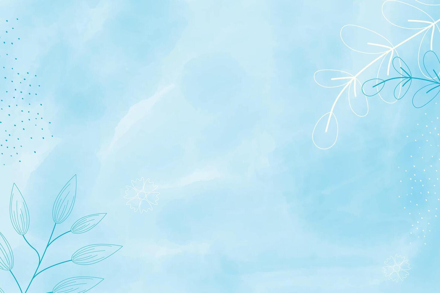 aquarelle lumière bleu printemps abstrait arrière-plan, numérique peinture. main peint abstrait aquarelle Contexte avec fleurs et feuilles, illustration vecteur