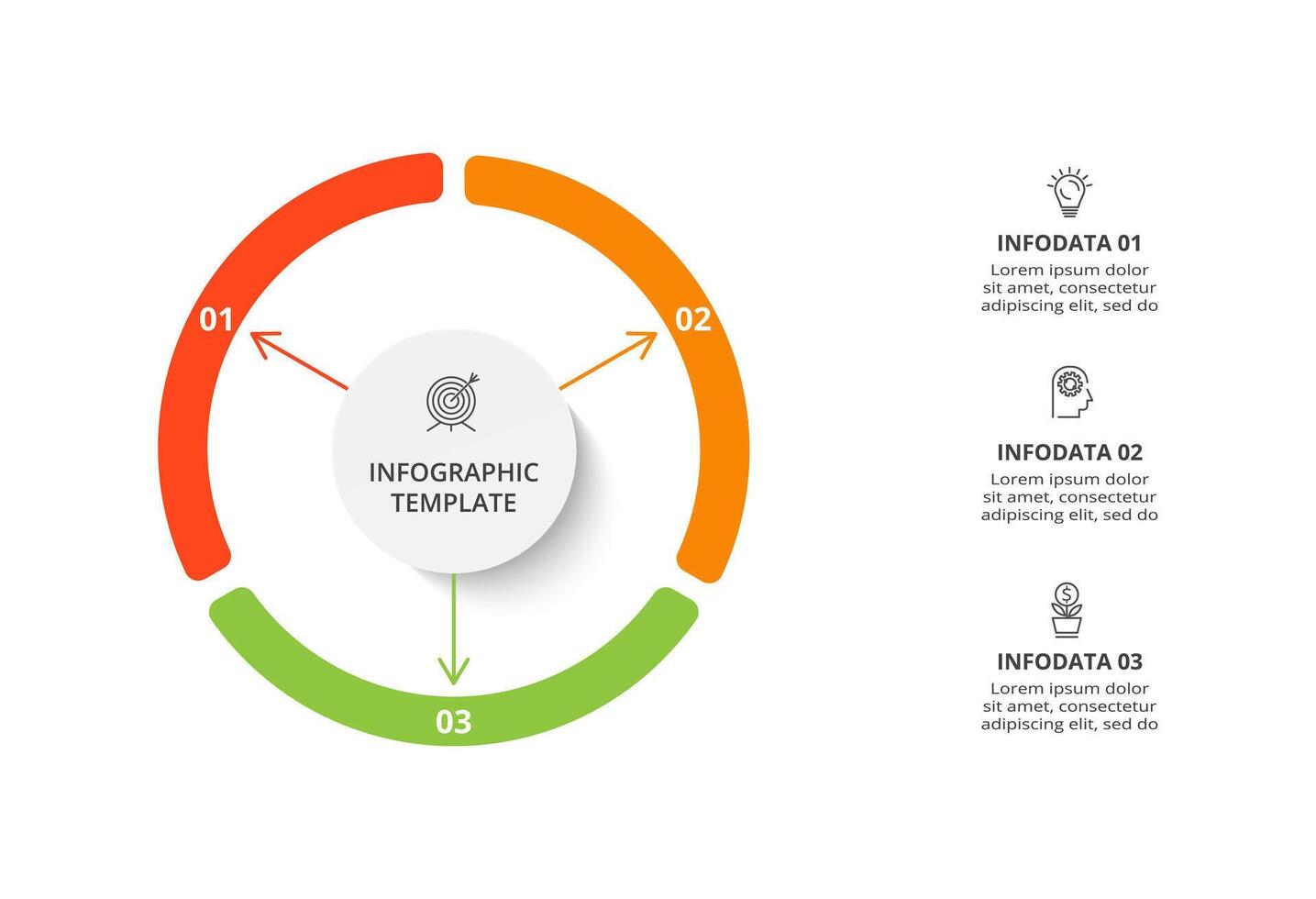 Créatif concept pour infographie avec 3 pas, choix, les pièces ou processus. affaires Les données visualisation. vecteur