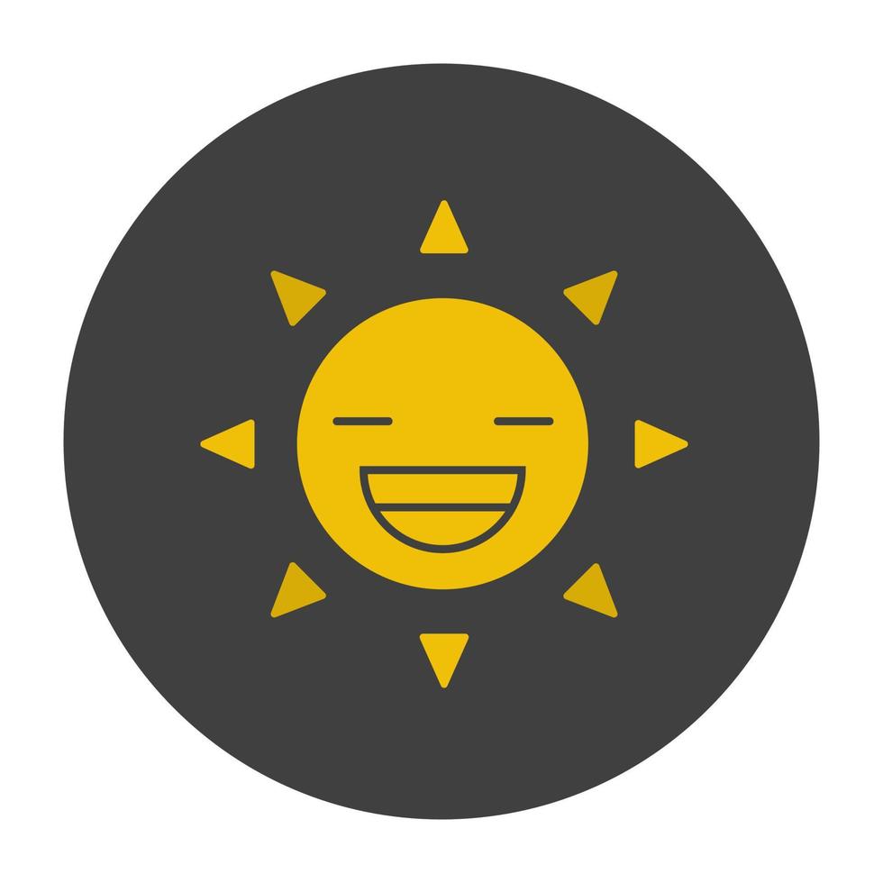 icône de couleur de glyphe de soleil souriant. l'été. symbole de la silhouette sur fond noir. espace négatif. illustration vectorielle vecteur