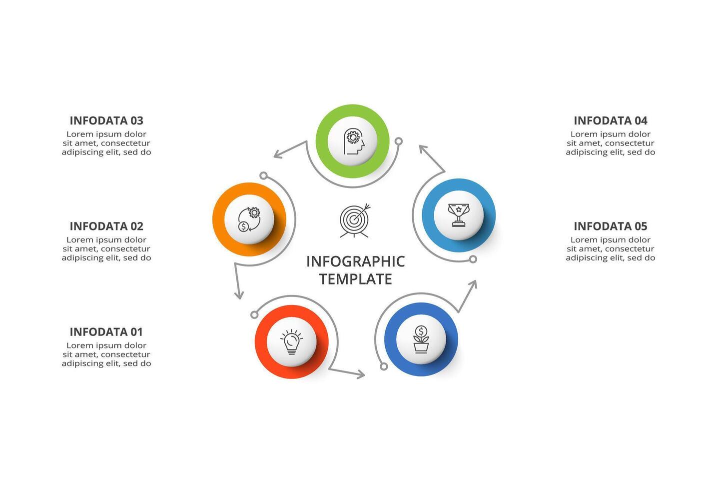 Créatif concept pour infographie avec 5 pas, choix, les pièces ou processus. affaires Les données visualisation. vecteur