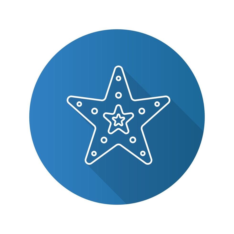 étoile de mer plat linéaire grandissime icône. symbole de ligne de vecteur