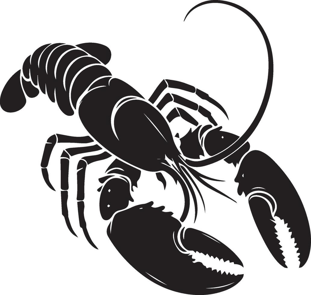 Homard silhouette sur blanc Contexte. Homard logo vecteur