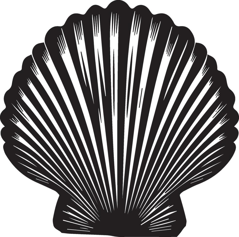 perle coquille silhouette sur blanc Contexte. perle coquille logo vecteur