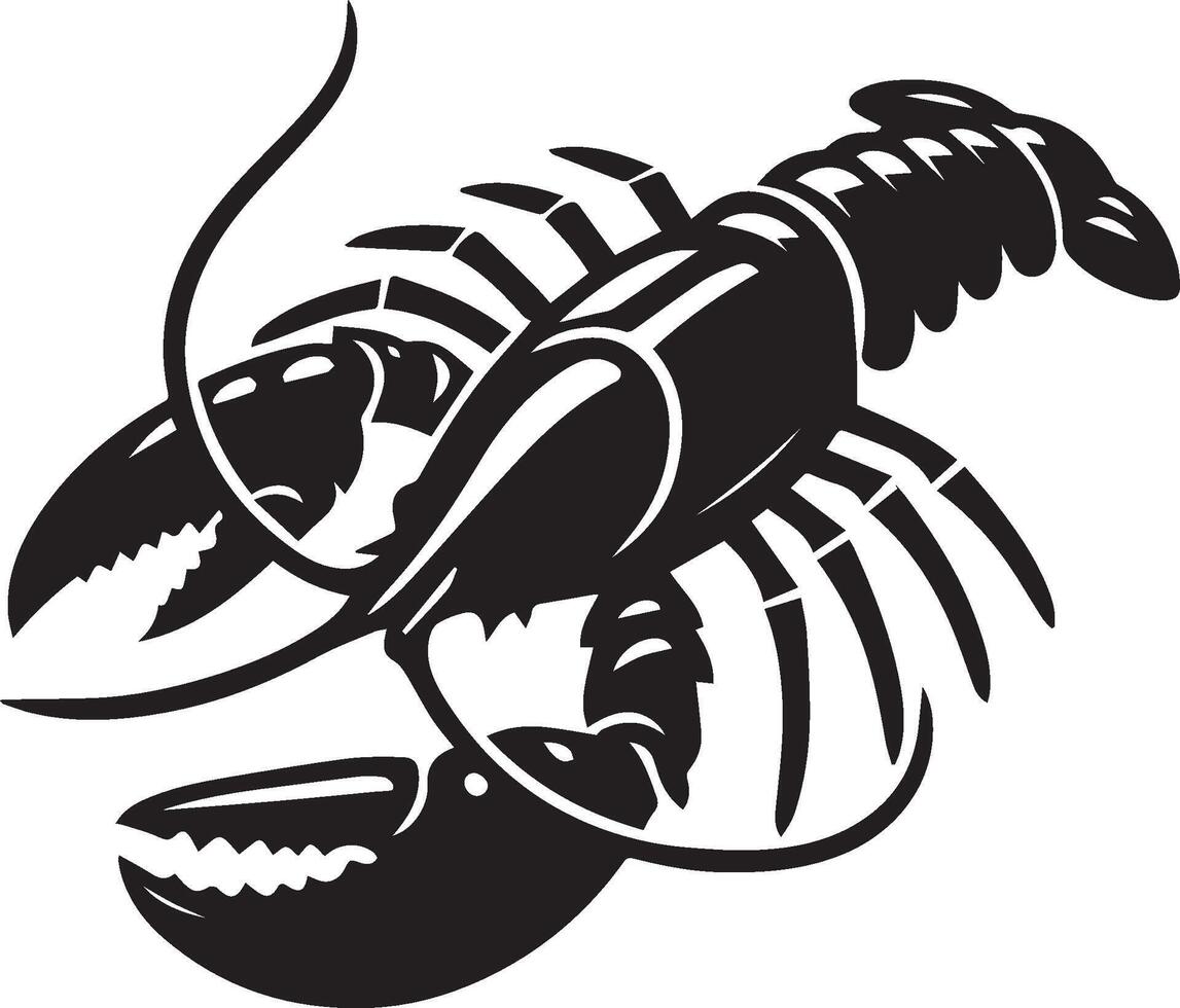 Homard silhouette sur blanc Contexte. Homard logo vecteur