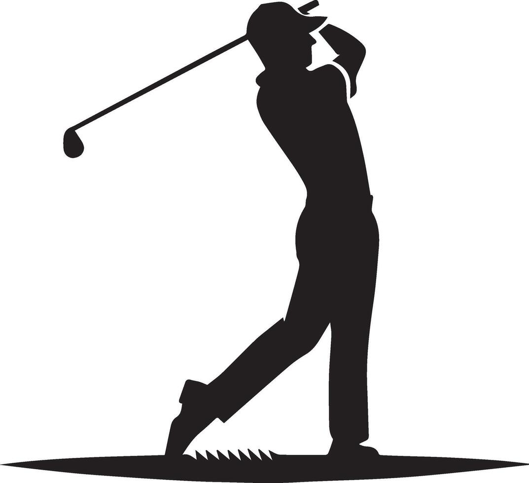 le golf joueur silhouette sur blanc Contexte. vecteur