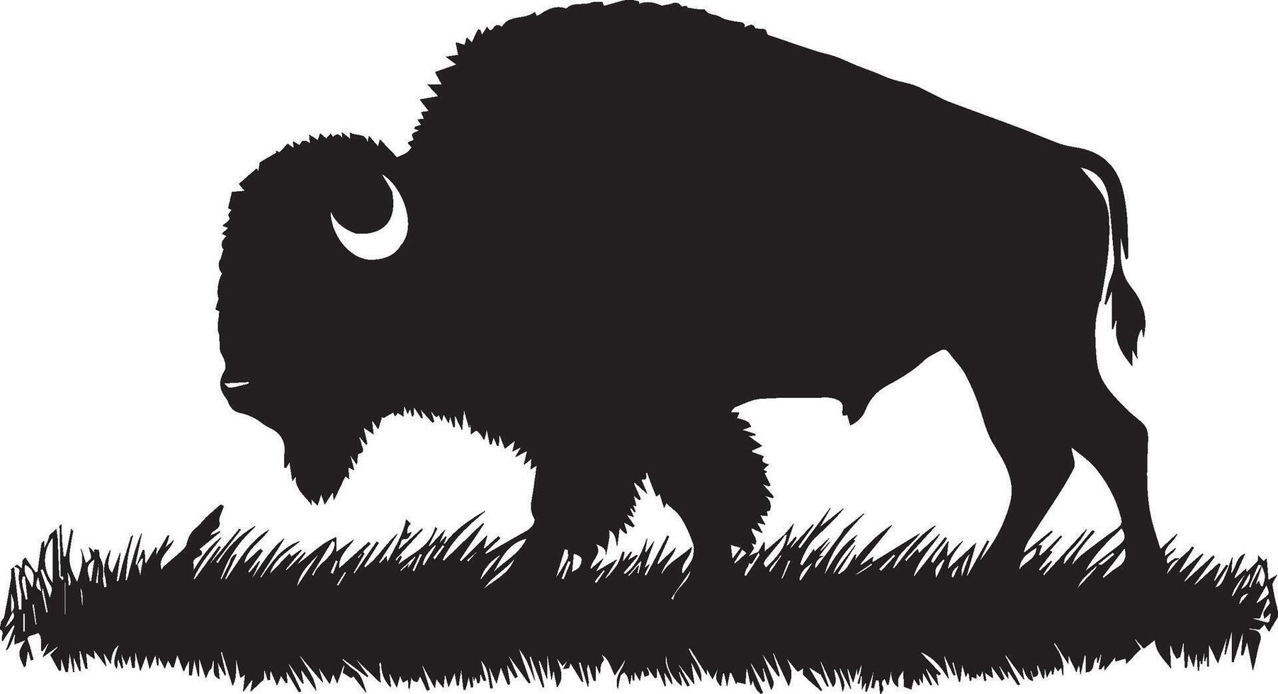 bison silhouette isolé sur blanc Contexte. vache logo vecteur