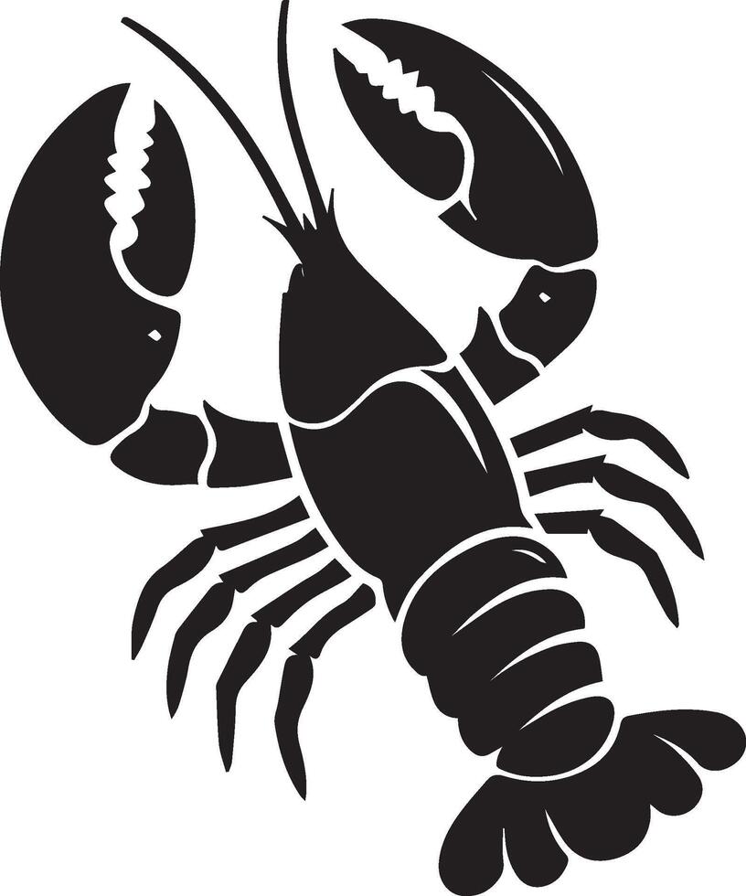 Homard silhouette sur blanc arrière-plan. Homard logo vecteur