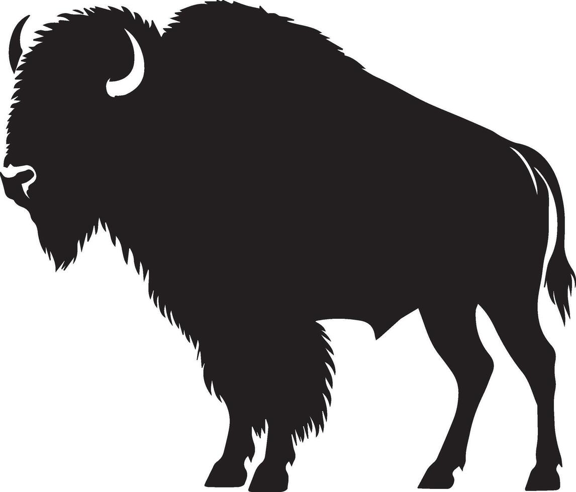 bison silhouette isolé sur blanc Contexte. vache logo vecteur