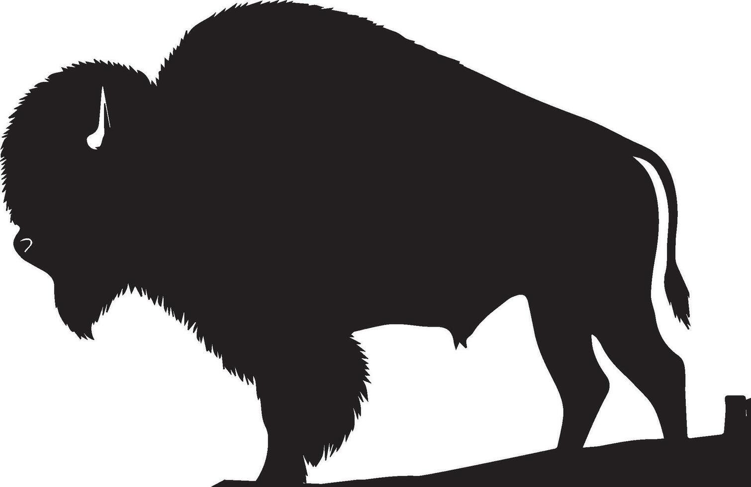 bison silhouette isolé sur blanc Contexte. vache logo vecteur