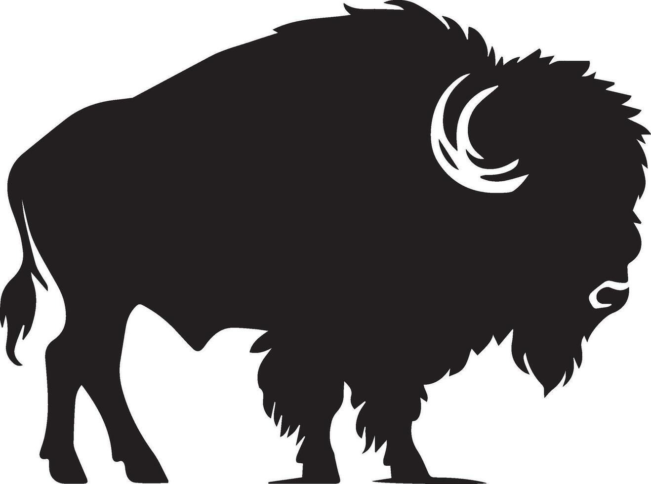 bison silhouette isolé sur blanc Contexte. vache logo vecteur