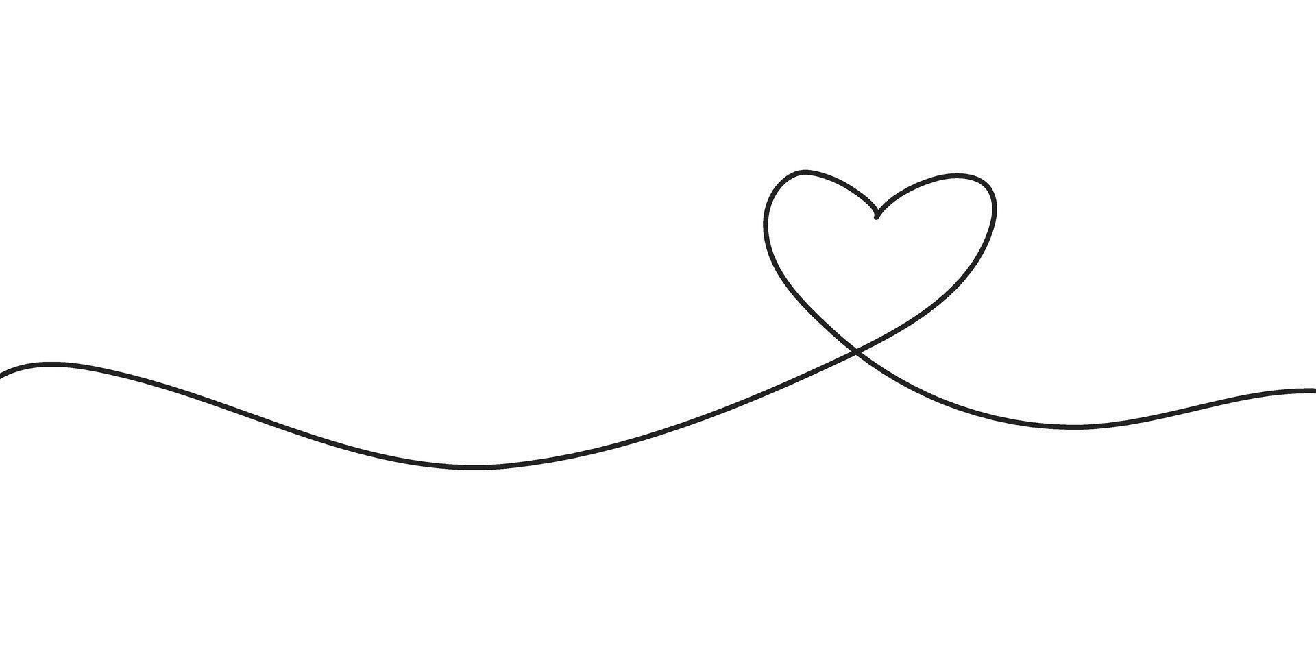 un ligne dessin l'amour. moderne minimalisme art, esthétique contour. Célibataire ligne illustration vecteur