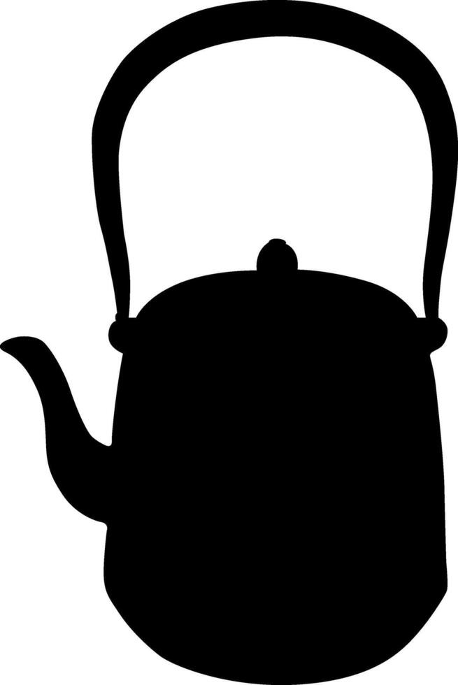 silhouette café bouilloire, thé, ébullition l'eau vecteur