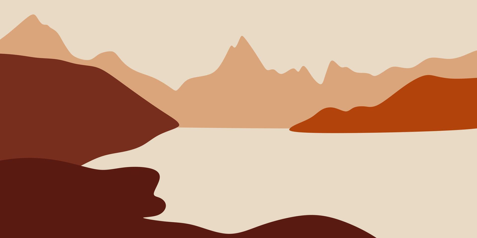 abstrait Montagne bohémien paysage illustration vecteur
