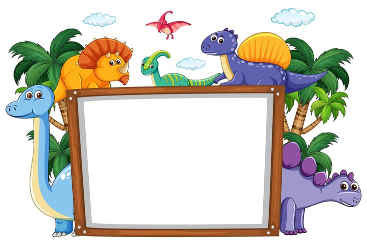 Un modèle de tableau blanc dinosaure vecteur