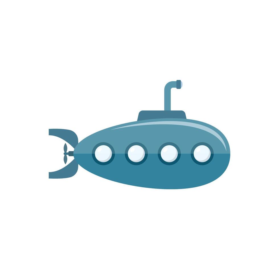 sous-marin icône dans plat style. bathyscaphe illustration sur isolé Contexte. sous-marin transport signe affaires concept. vecteur