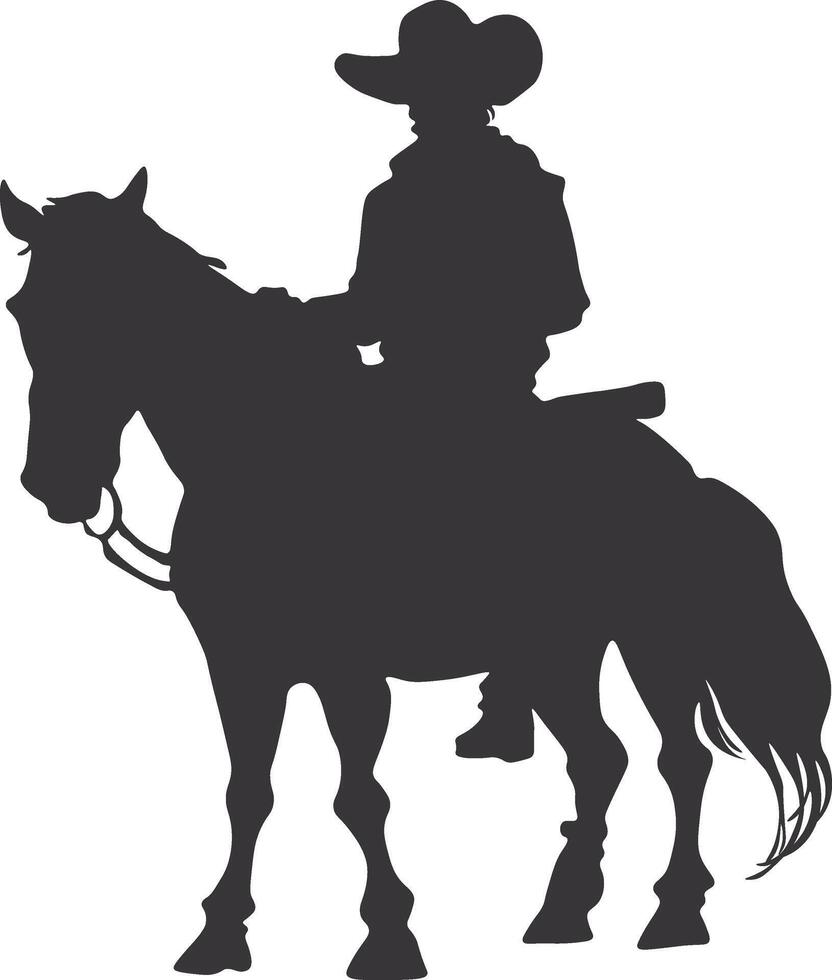 cow-boy silhouette. cow-boy rodeo avec corde. isolé sur blanc Contexte vecteur