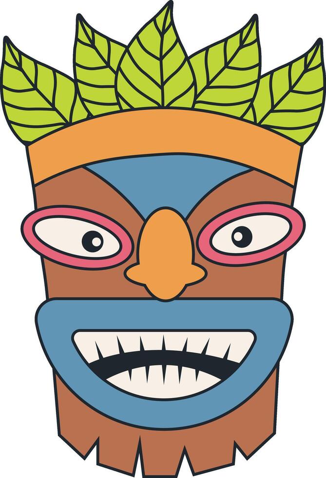 traditionnel ethnique tiki masque. hawaïen tribal masque. illustration sur blanc Contexte vecteur