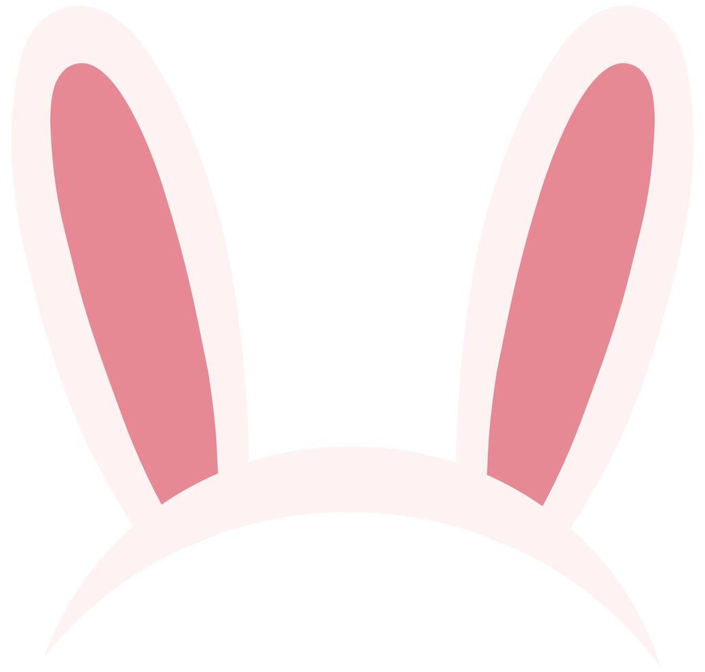 mignonne Pâques lapin oreilles masque plat illustration isolé sur blanc Contexte. vecteur