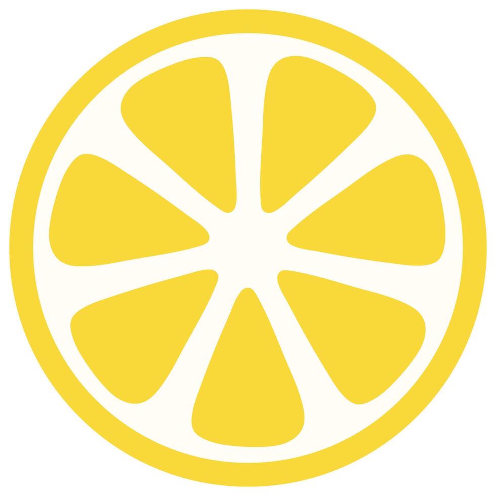 citron tranche plat icône isolé sur blanc Contexte. vecteur