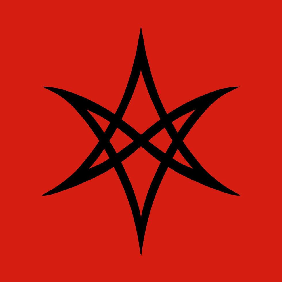 unicursif hexagramme, satanique symboles, médiéval occultisme, la magie timbres, les sceaux, mystique nœuds, les diables traverser. sceau Lucifer baphomet vecteur
