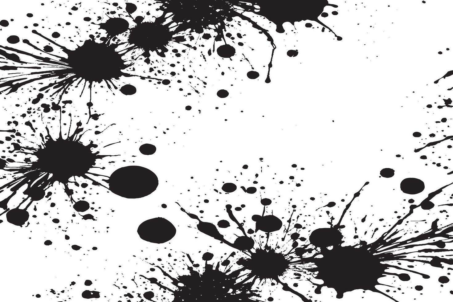noir encre éclaboussures sur blanc Toile monochrome Contexte texture vecteur
