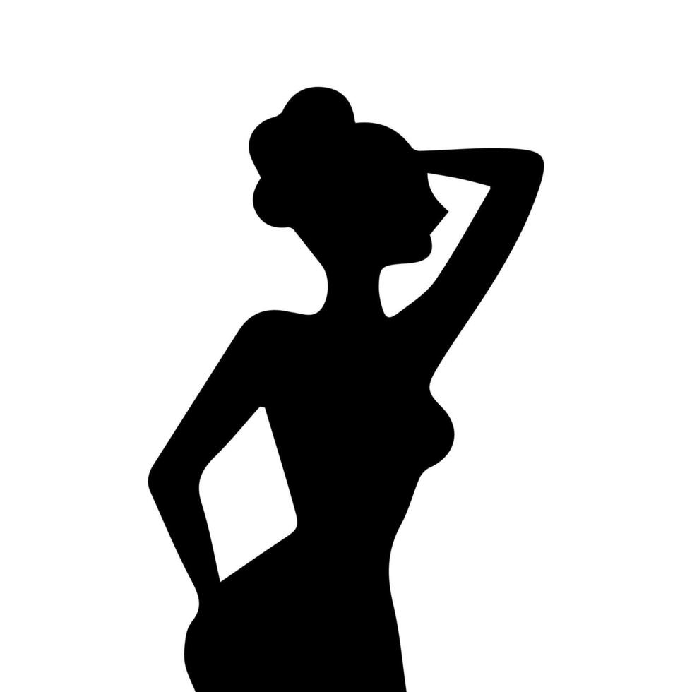 femmes silhouette plat dans blanc Contexte vecteur