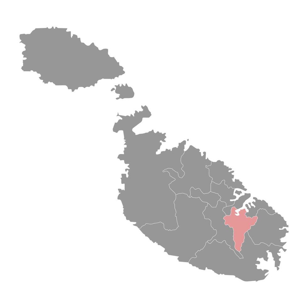 district 4 carte, administratif division de Malte. illustration. vecteur