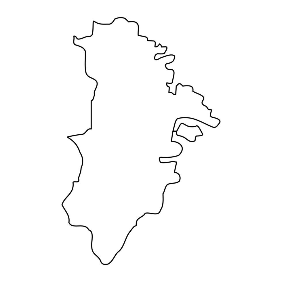 nord port district carte, administratif division de Malte. illustration. vecteur