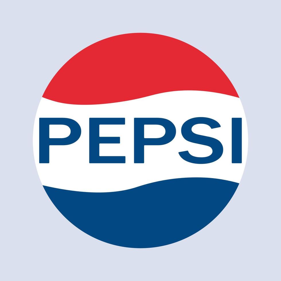 pepsi logotype sur blanc Contexte. vite nourriture, boisson, froid, carbonaté boire, disponible dans Plastique et verre bouteille, collation, jonque, zéro calories, diététique, non sucre, logo. éditorial vecteur