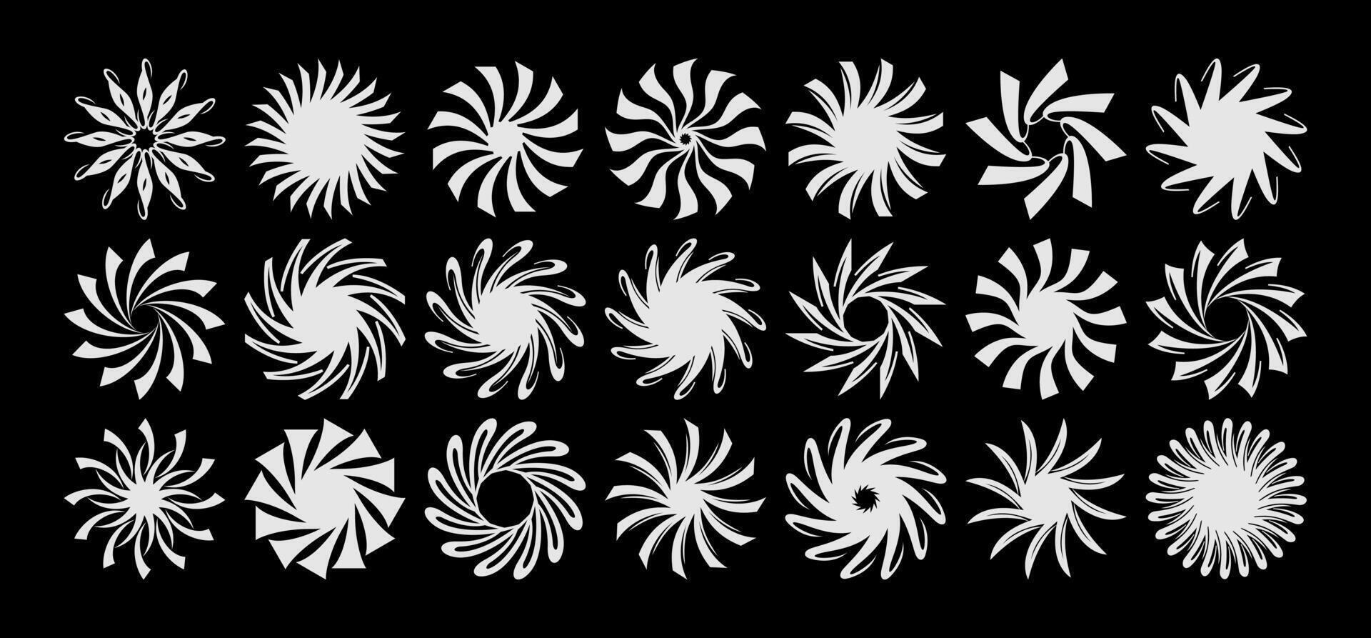 abstrait Soleil radial cercle logo modèle ensemble vecteur