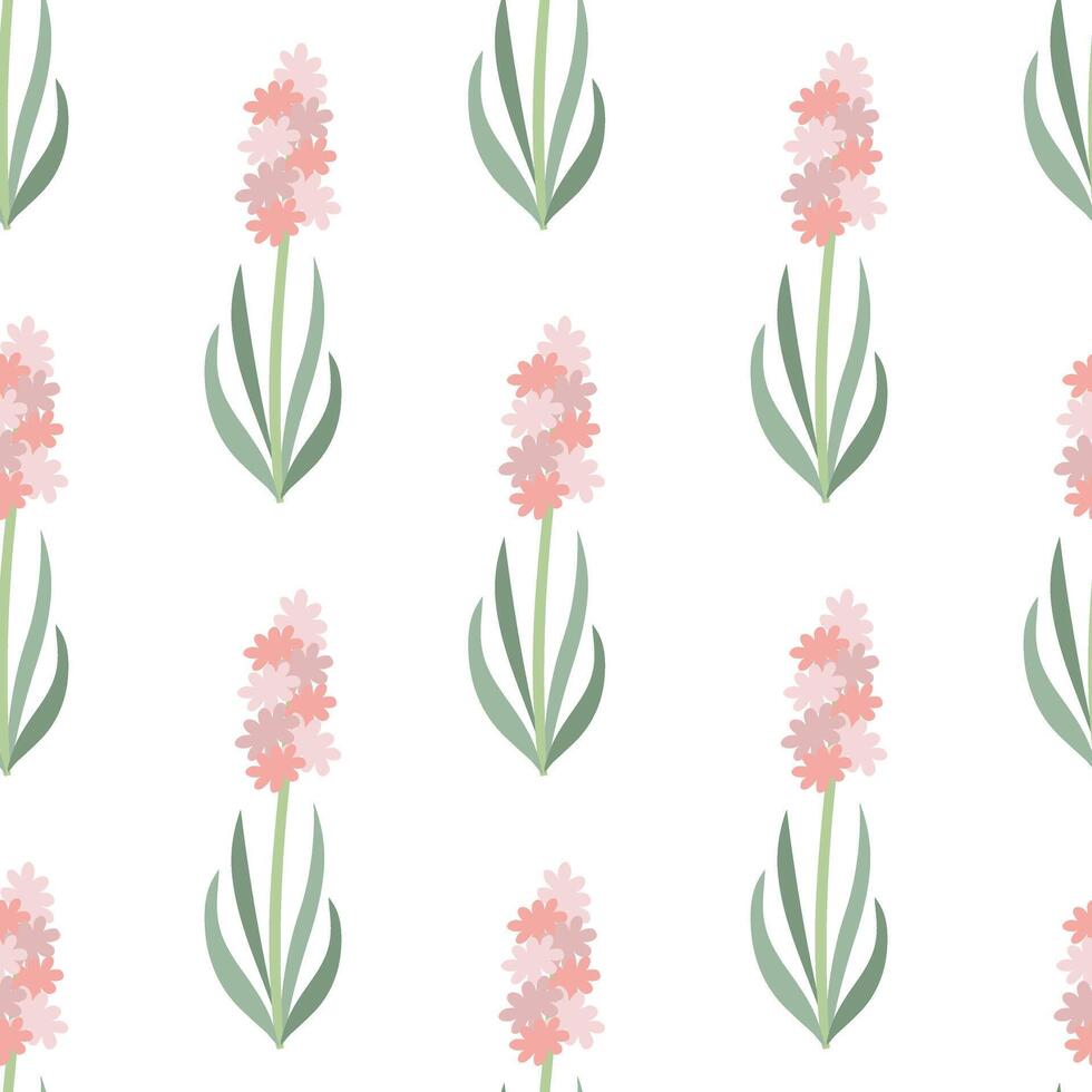 rose jacinthe fleur sans couture modèle. plat style illustration. vecteur