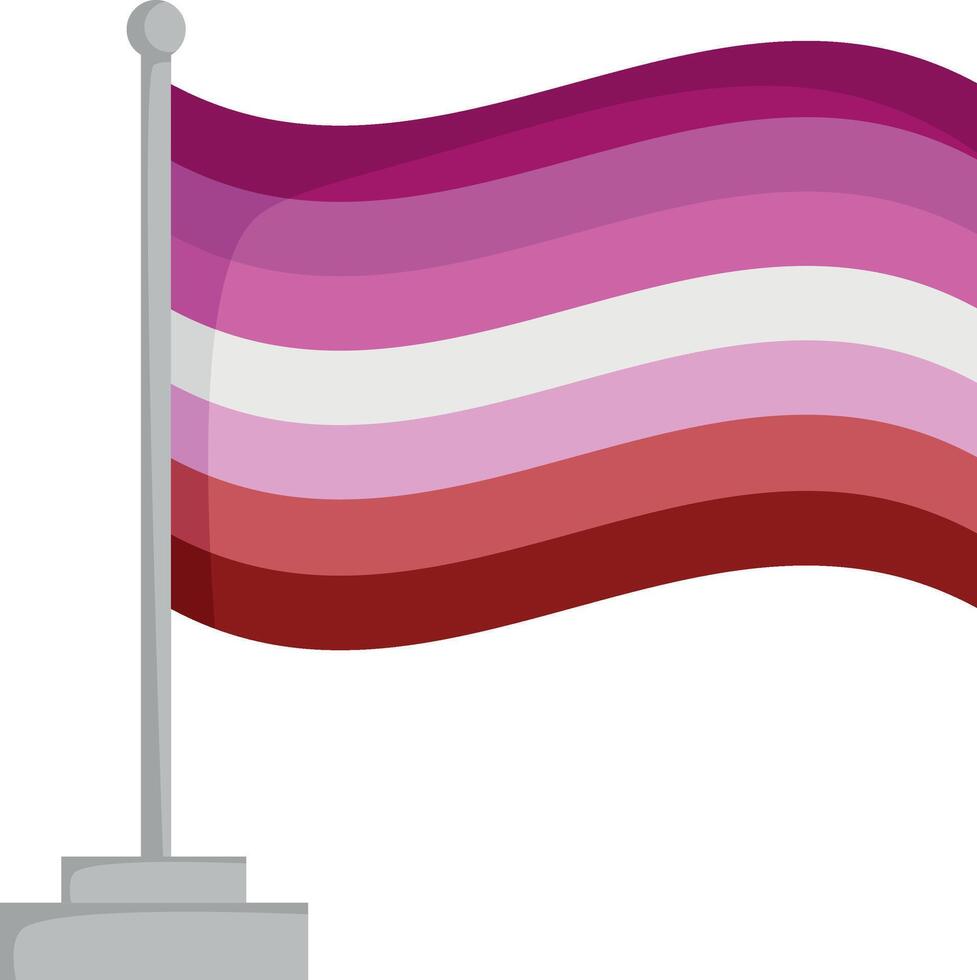 lesbienne fierté drapeau isolé sur blanc Contexte illustration vecteur