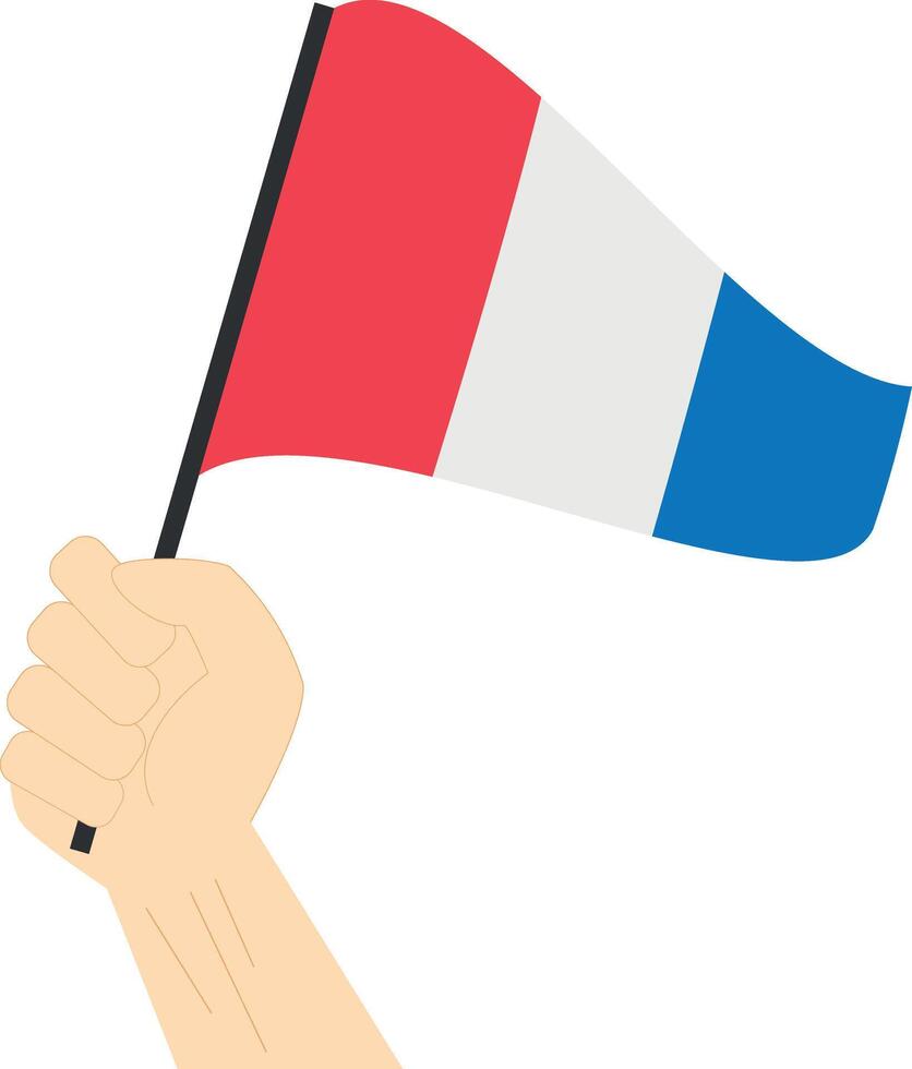 main en portant et en hausse le maritime drapeau à représenter le nombre Trois illustration vecteur