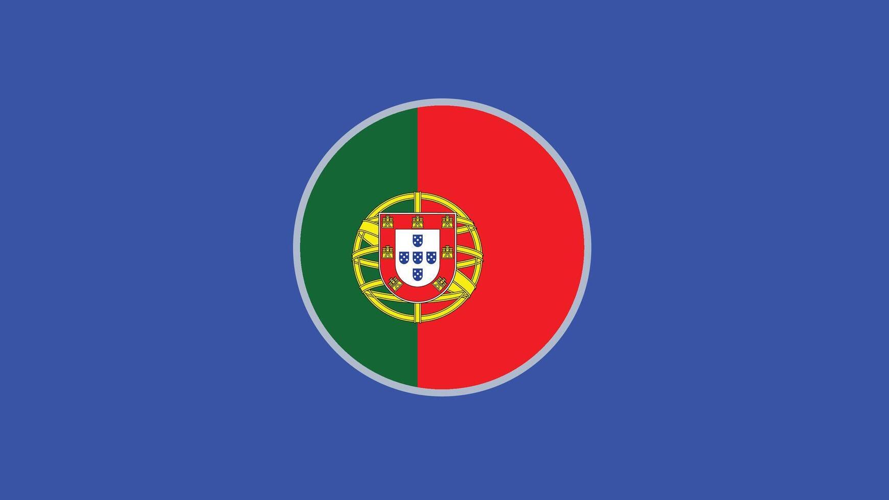 le Portugal drapeau emblème européen nations 2024 équipes des pays européen Allemagne Football symbole logo conception illustration vecteur